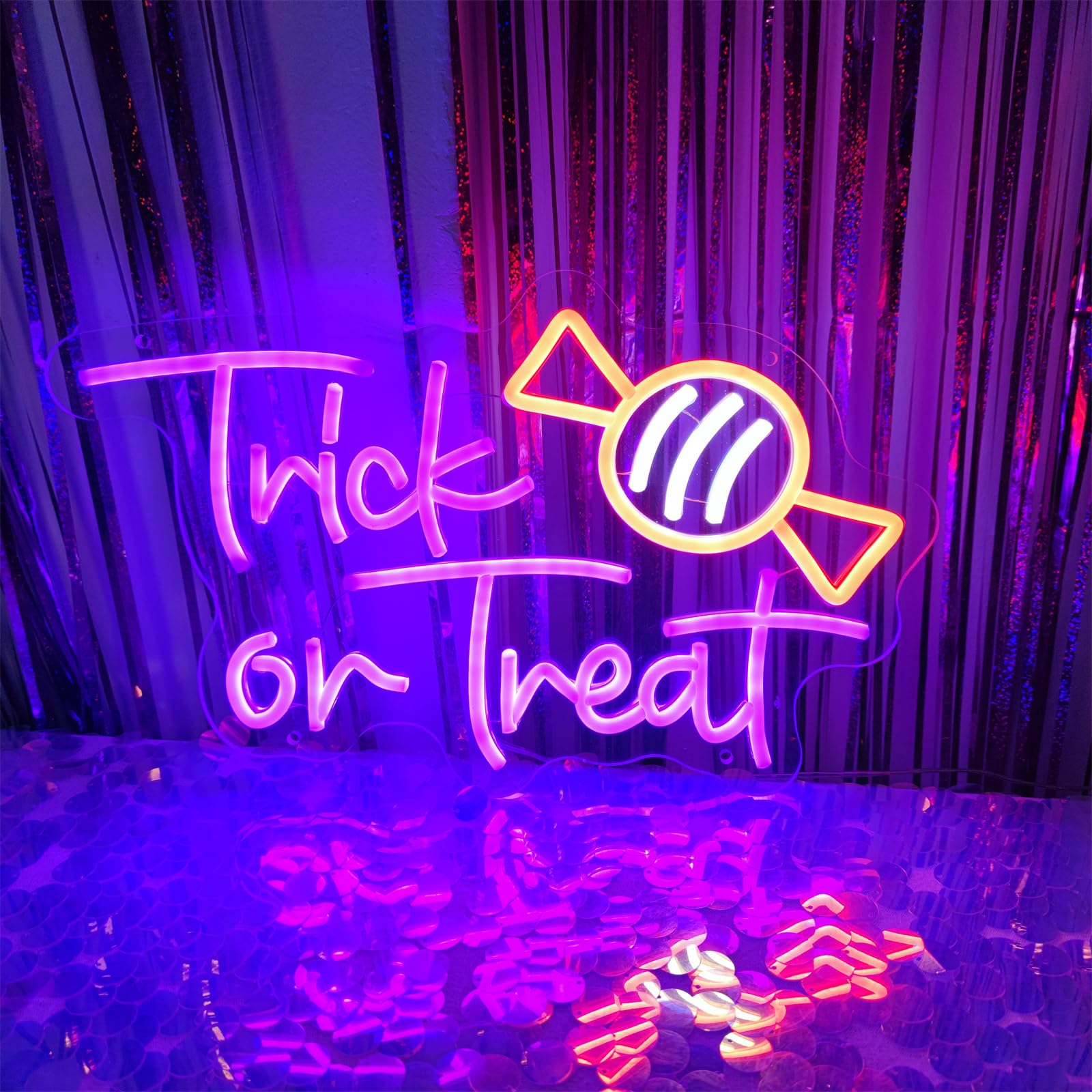 Trick or Treat Neon Sign, Hall - Home Decor Lighting Tricks ulasan dan harga