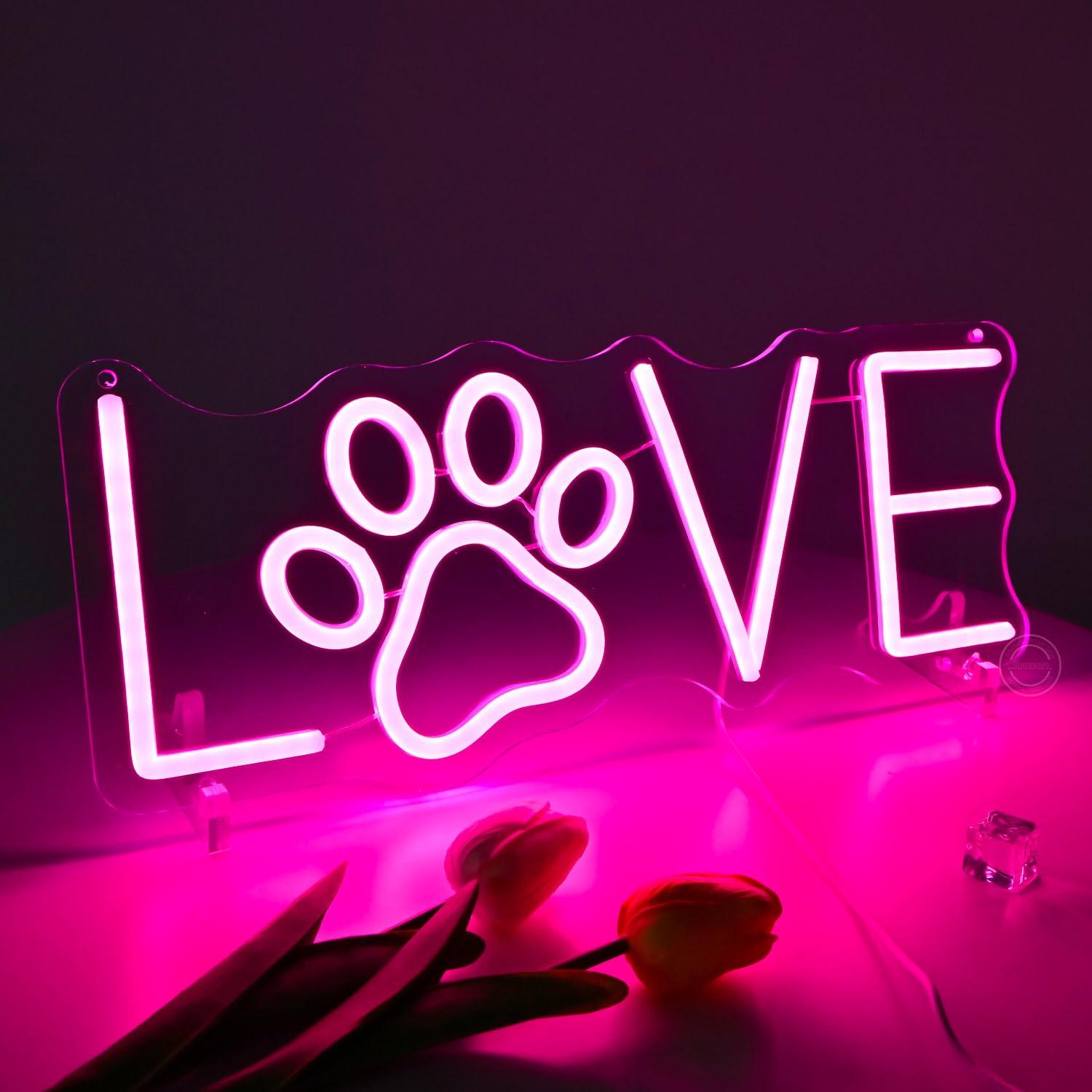 Love Paw Neon Sign USB Dimmabl - Lighting Decor Living Room ulasan dan harga