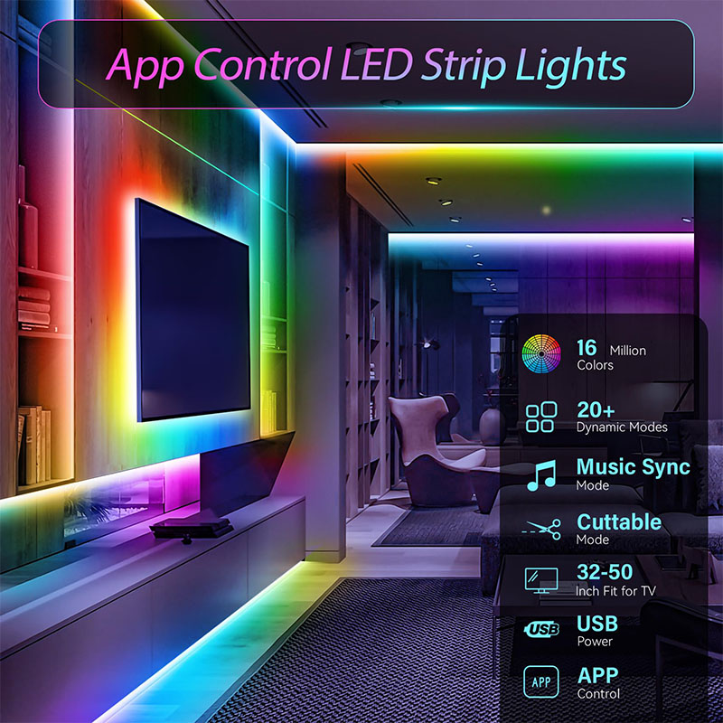 USB RGB LED Strip SMD3535 With - Lighting Bolt Decor ulasan dan harga