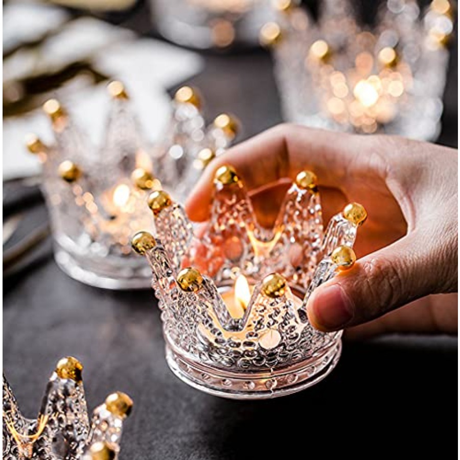 Crown Glass Tealight Candle Ho - Candle Holder Set ulasan dan harga