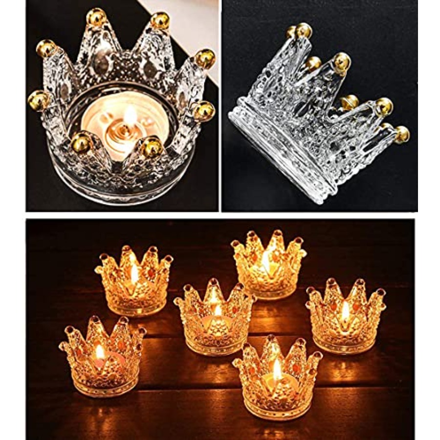 Crown Glass Tealight Candle Ho - Candle Holder Set ulasan dan harga