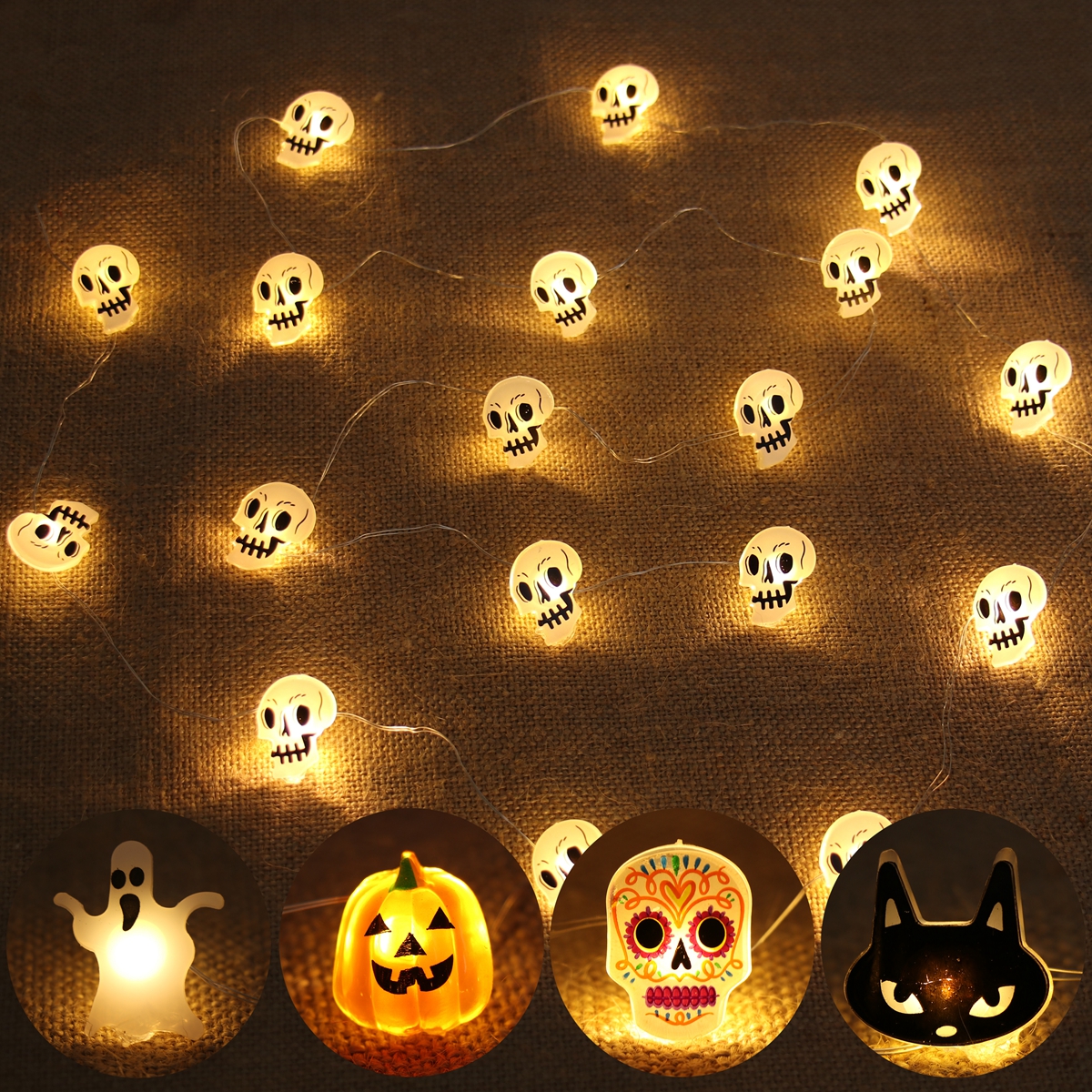 Halloween LED Light String Pum - Home Decor Lighting Tricks ulasan dan harga