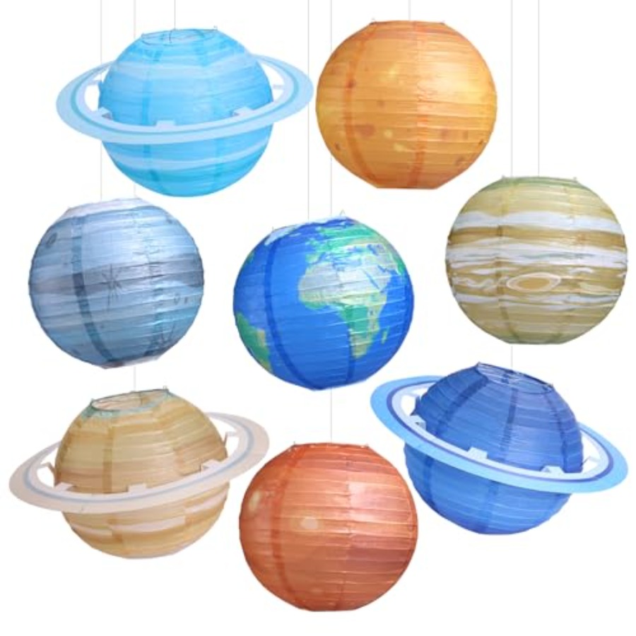 8 pcs Planet Paper Lanterns, 1 - Lantern Paper Solar ulasan dan harga