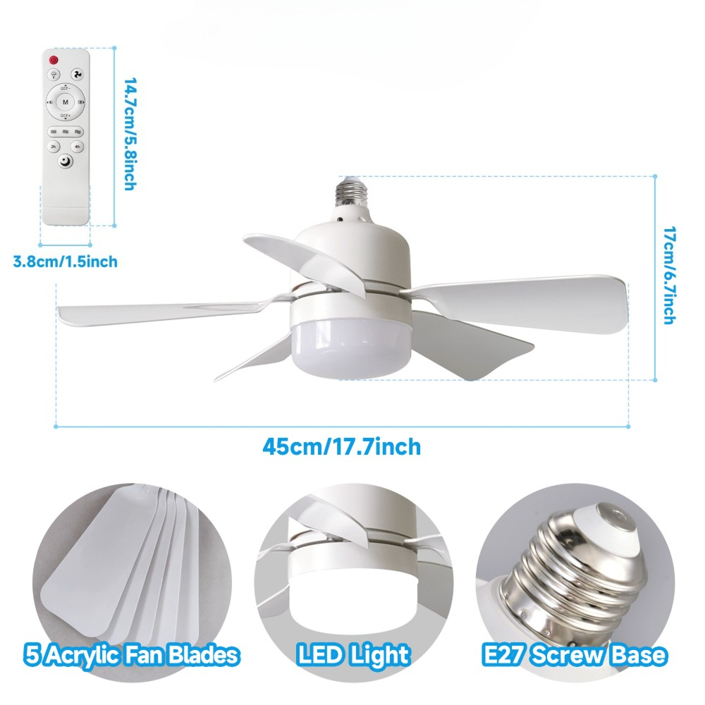 Modern LED Ceiling Fan Light w - Garage Lighting Decor ulasan dan harga