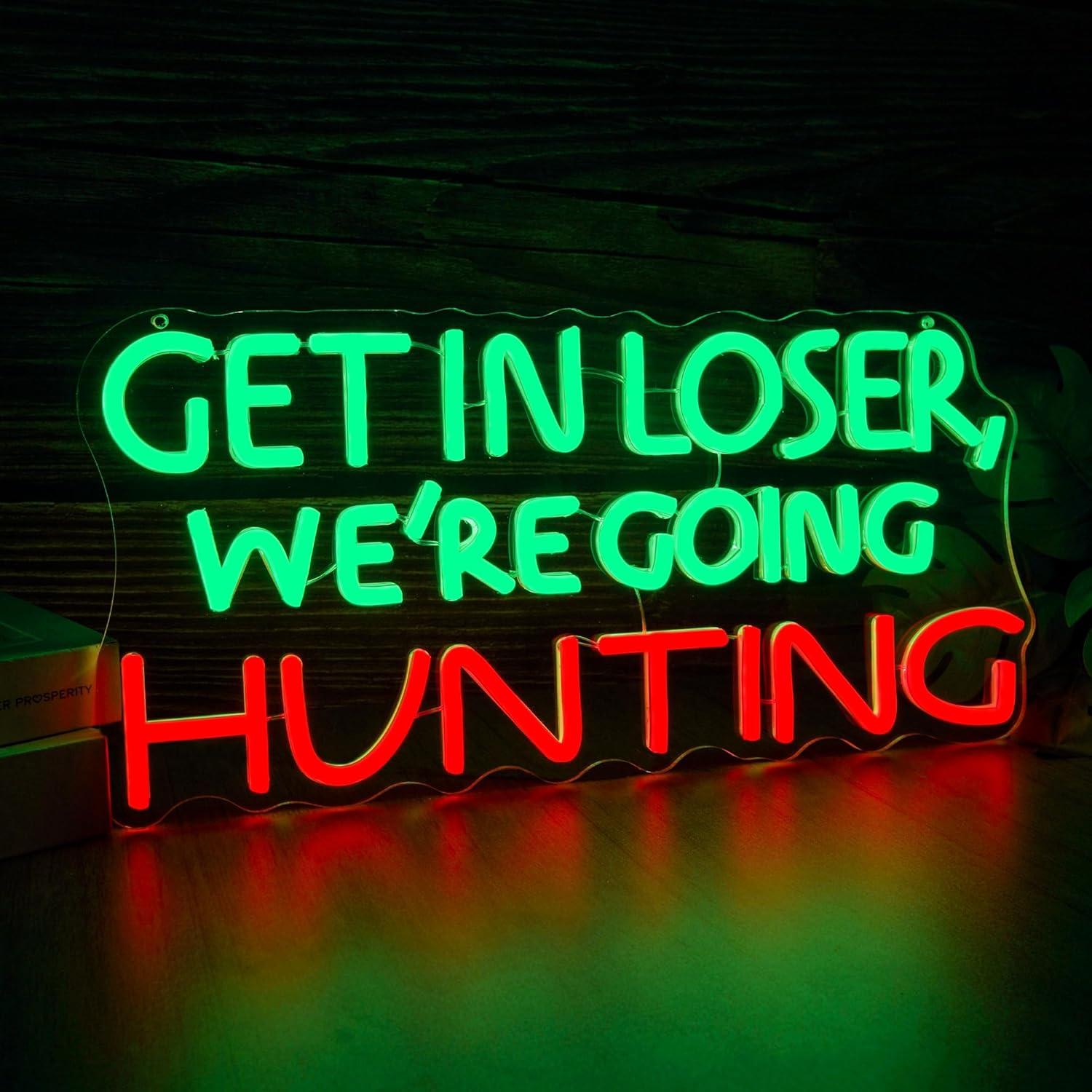 Funny Hunting Neon Sign LED Li - Garage Lighting Decor ulasan dan harga