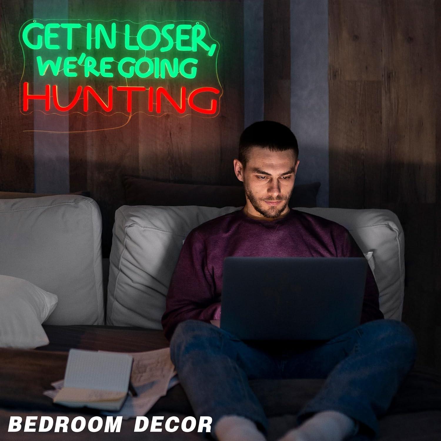 Funny Hunting Neon Sign LED Li - Garage Lighting Decor ulasan dan harga