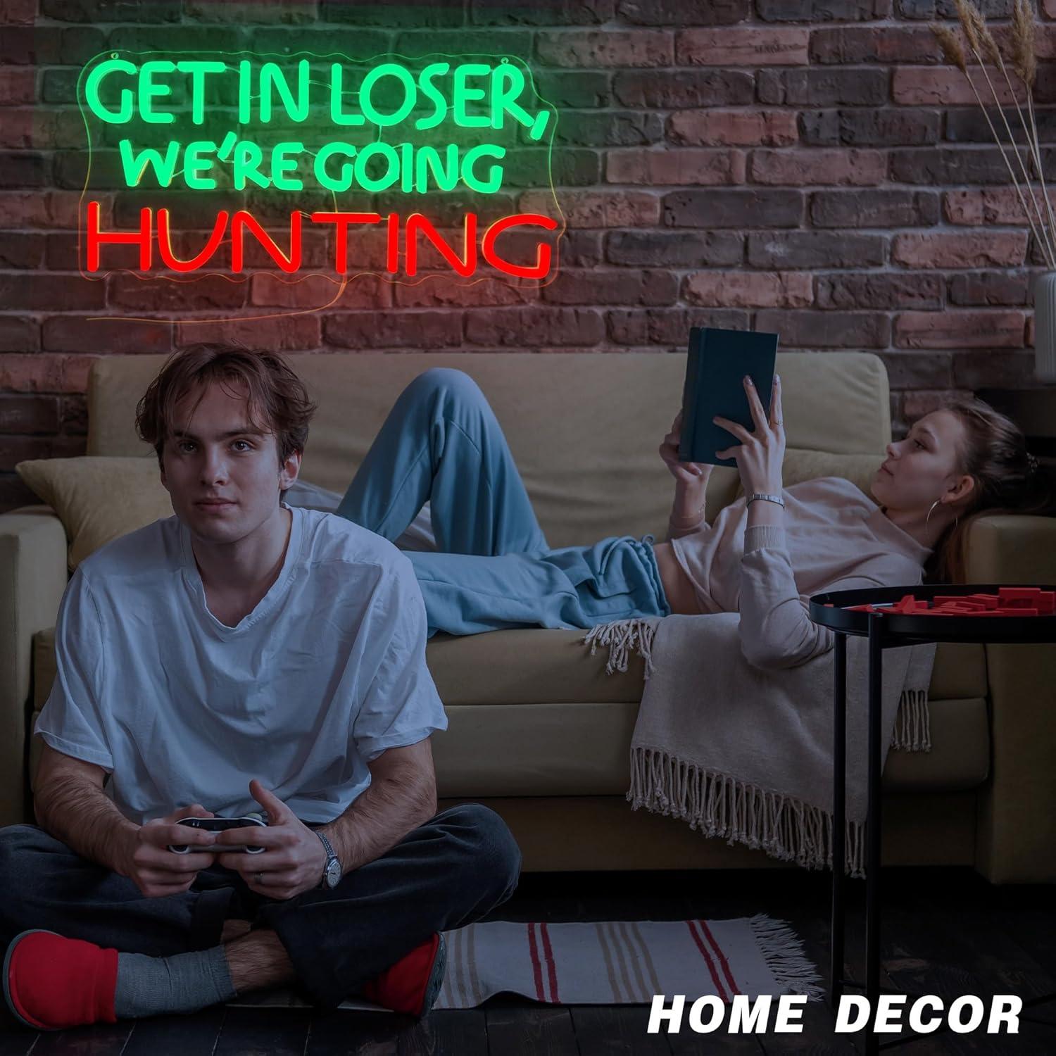 Funny Hunting Neon Sign LED Li - Garage Lighting Decor ulasan dan harga