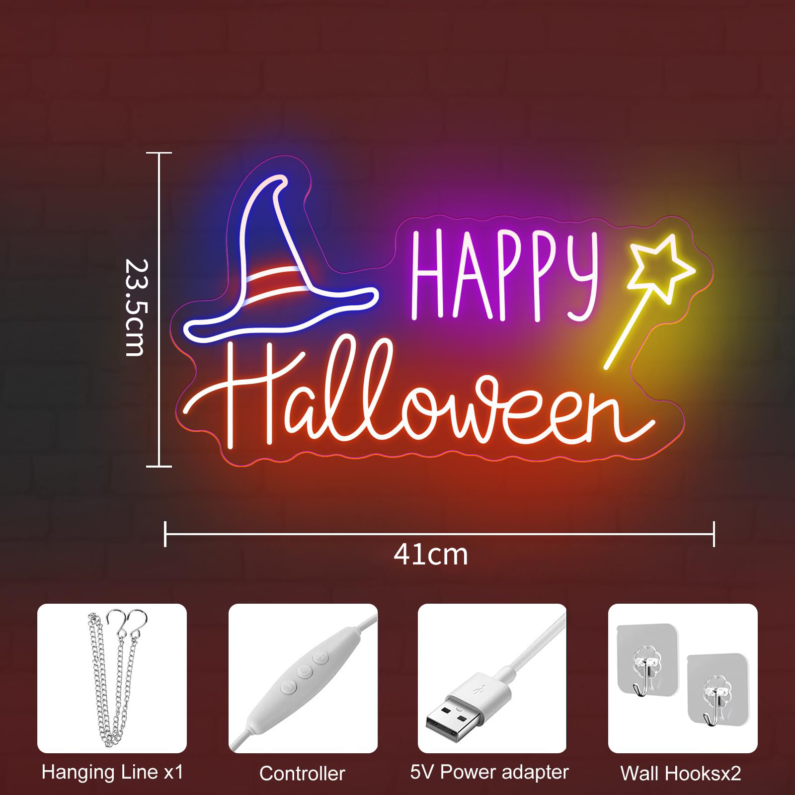 Happy Halloween Bat LED Neon S - Home Decor Lighting Tricks ulasan dan harga