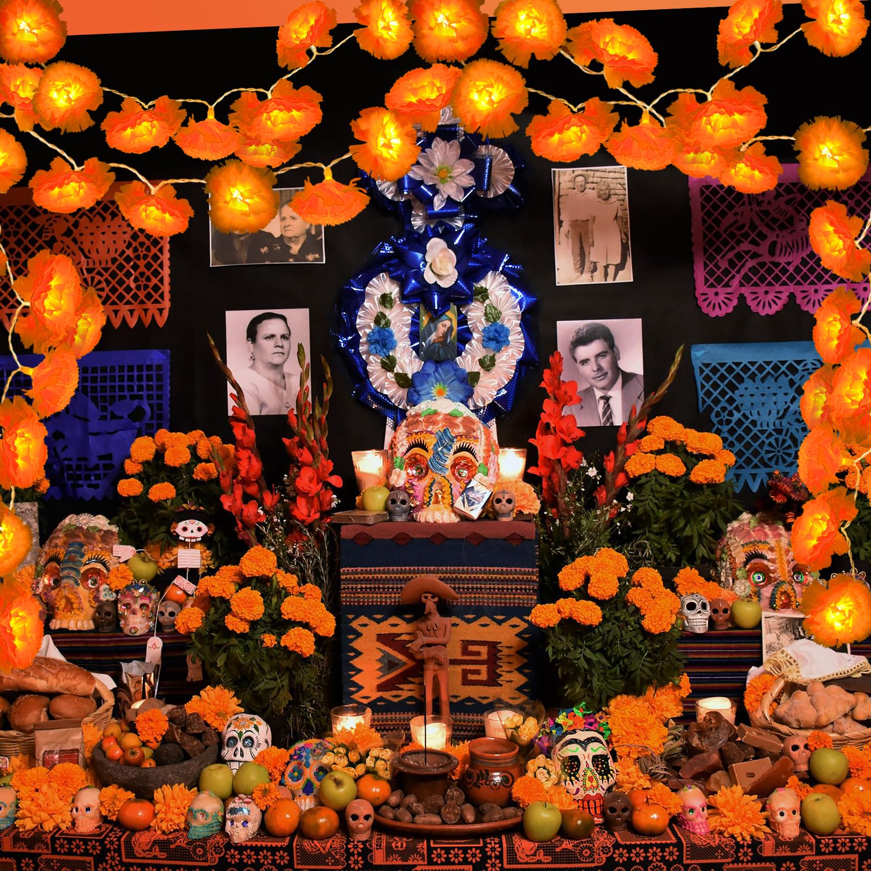 2-20PCS Lighted Marigold Garla - Lighting Decor For Diwali ulasan dan harga