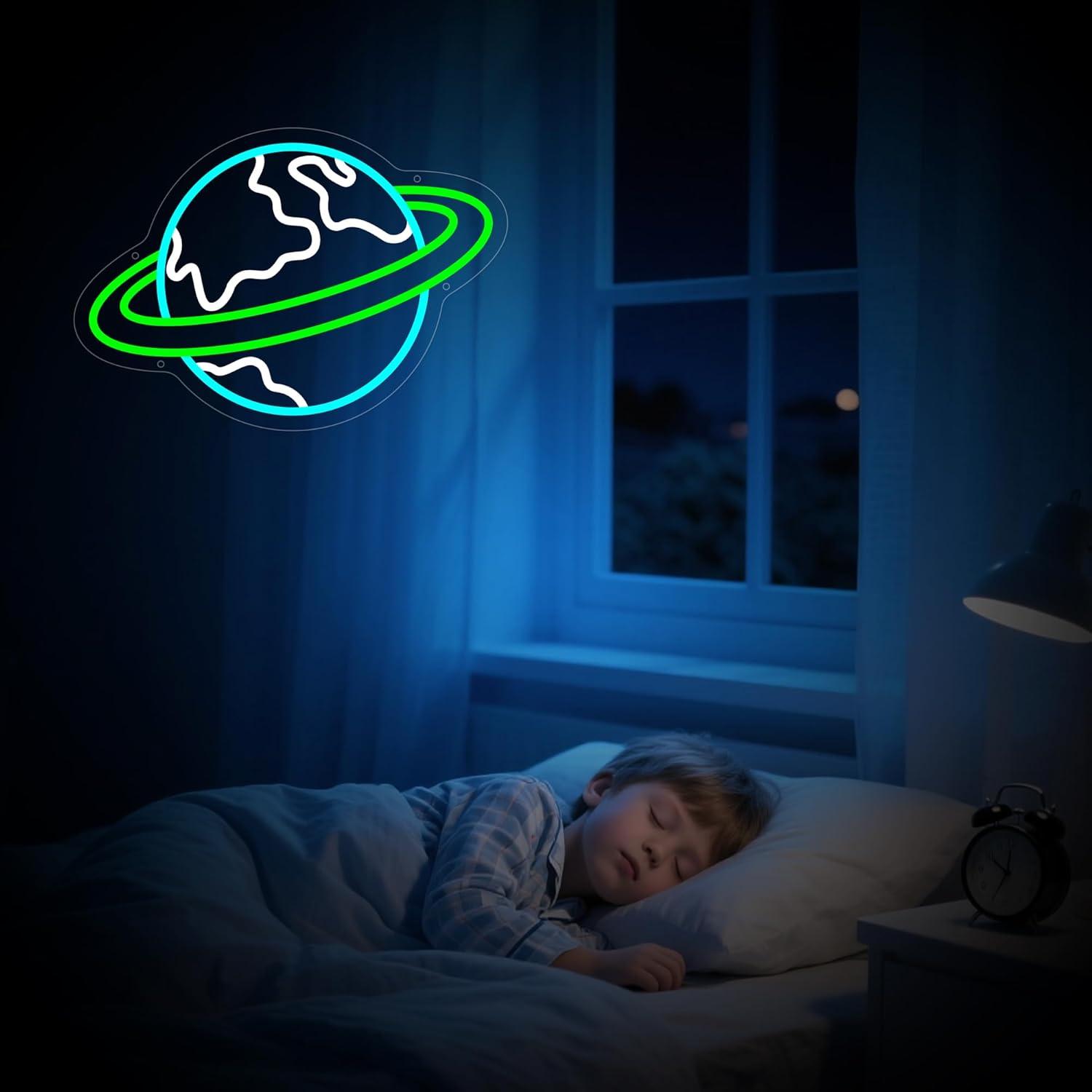 Earth Neon Sign Planet Dimmabl - Lighting Decor Living Room ulasan dan harga