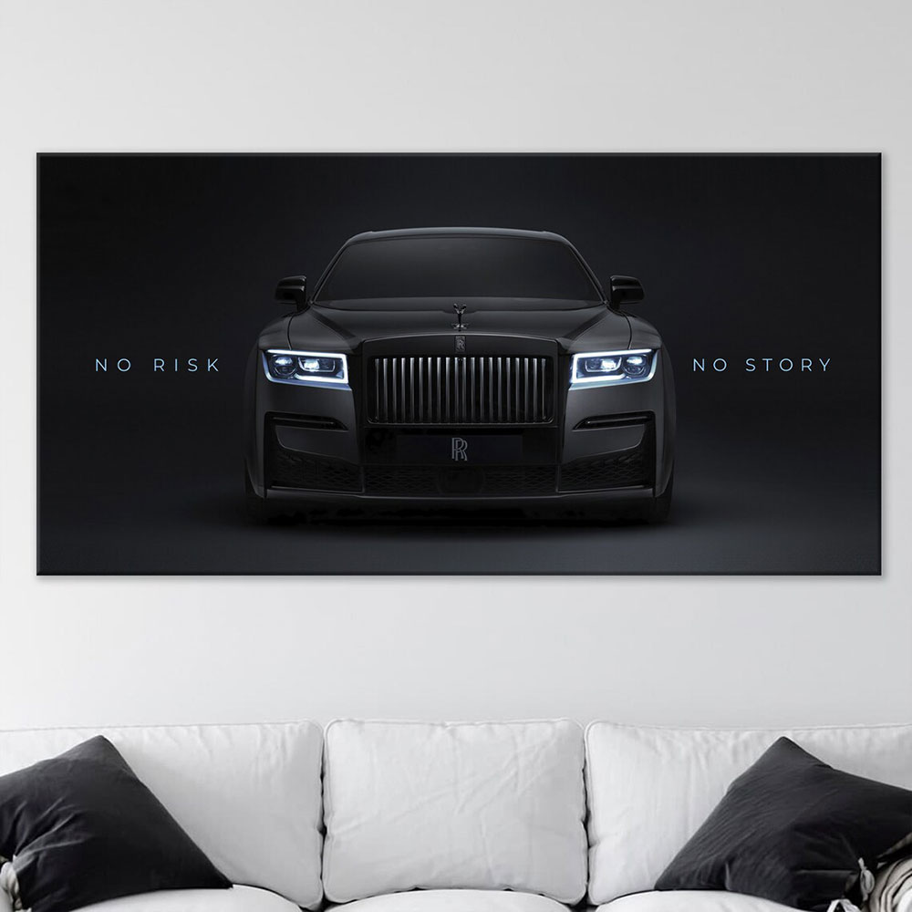 Black Car Canvas Painting Prin - Lighting Mcqueen Wall Decor ulasan dan harga