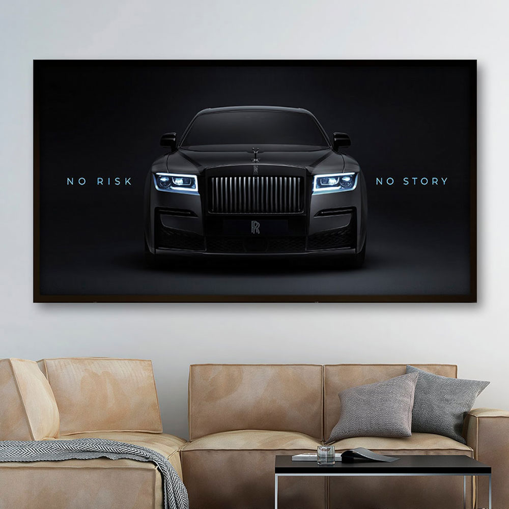 Black Car Canvas Painting Prin - Lighting Mcqueen Wall Decor ulasan dan harga