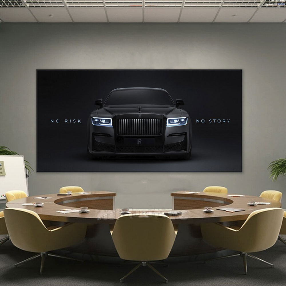Black Car Canvas Painting Prin - Lighting Mcqueen Wall Decor ulasan dan harga