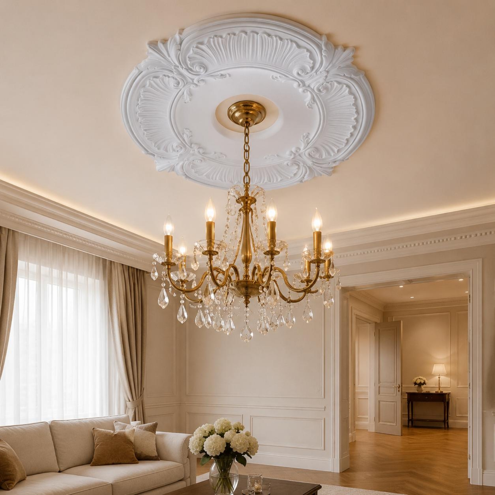 Round PU Ceiling Medallion Fre - Decor Lighting & Decor Fires Photos ulasan dan harga