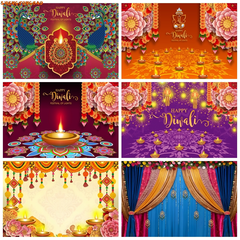Happy Diwali Backdrop for Phot - Lighting Decor For Diwali ulasan dan harga