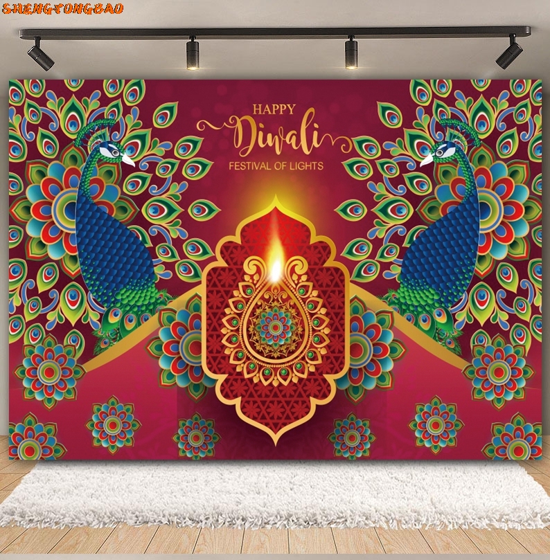 Happy Diwali Backdrop for Phot - Lighting Decor For Diwali ulasan dan harga
