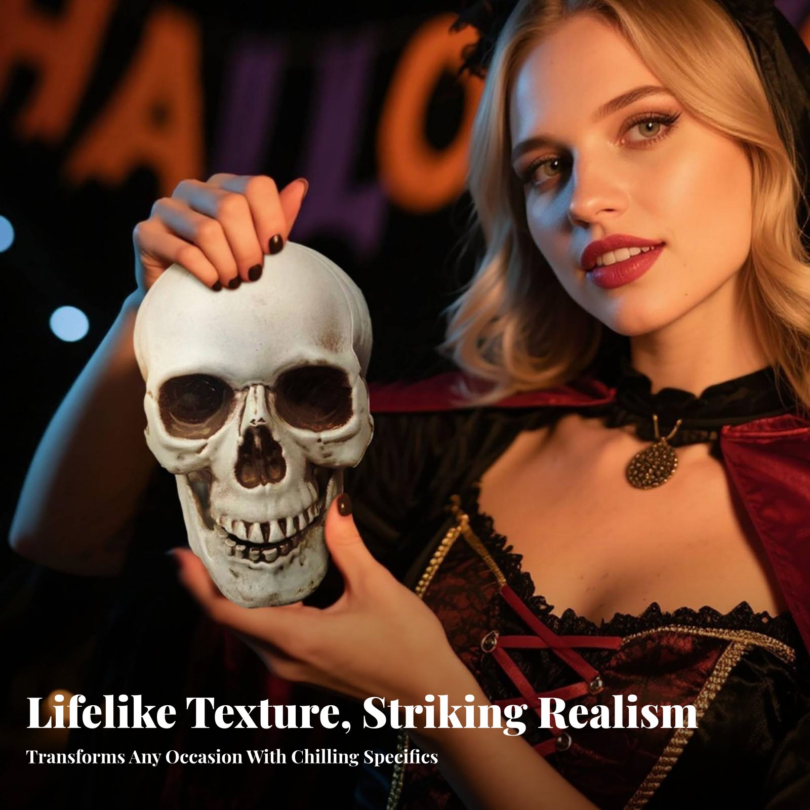 Realistic Skull Model Horror T - Decor Lighting & Decor Fires Photos ulasan dan harga