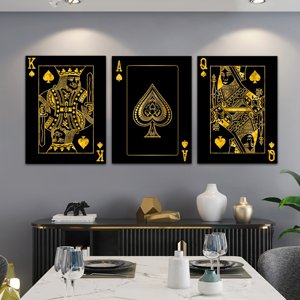 Gold Queen King Poker Black No - Lighting Mcqueen Wall Decor ulasan dan harga
