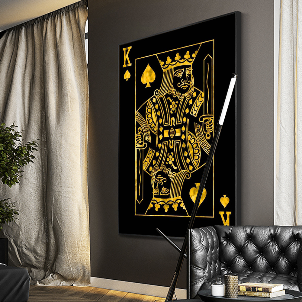 Gold Queen King Poker Black No - Lighting Mcqueen Wall Decor ulasan dan harga