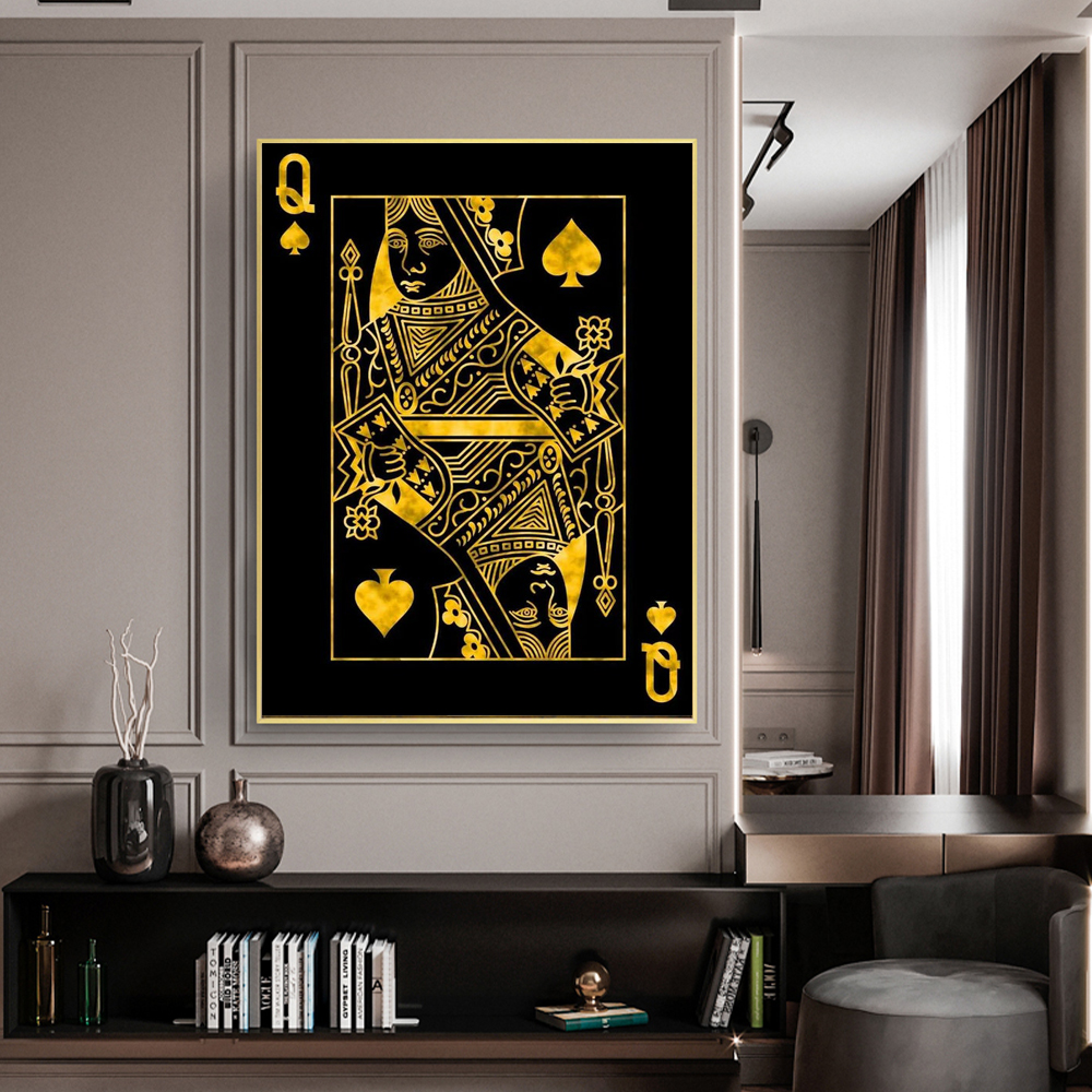 Gold Queen King Poker Black No - Lighting Mcqueen Wall Decor ulasan dan harga