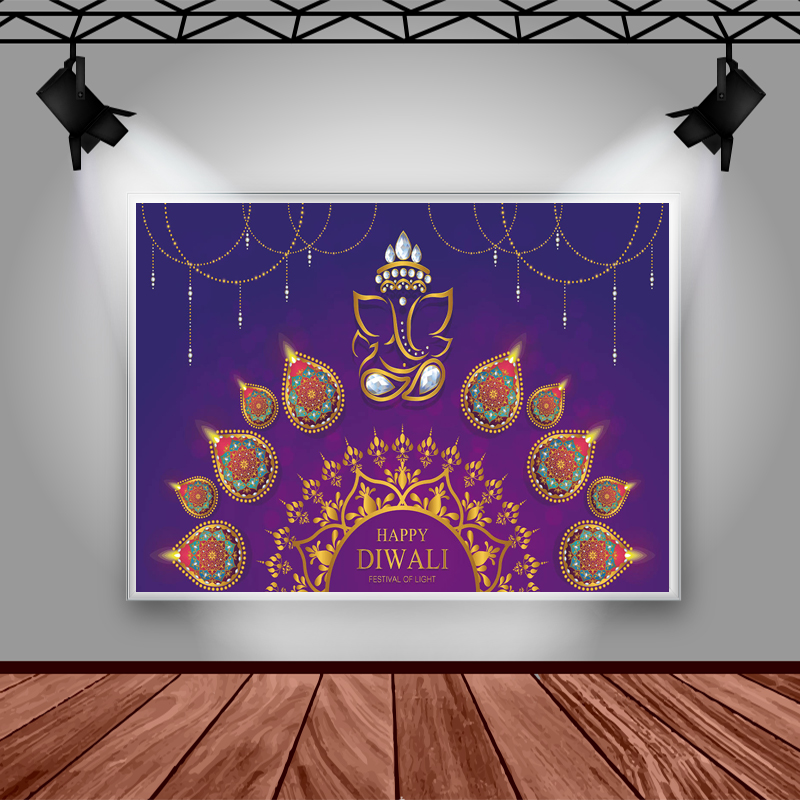 Mocsicka Happy Diwali Backdrop - Lighting Decor For Diwali ulasan dan harga