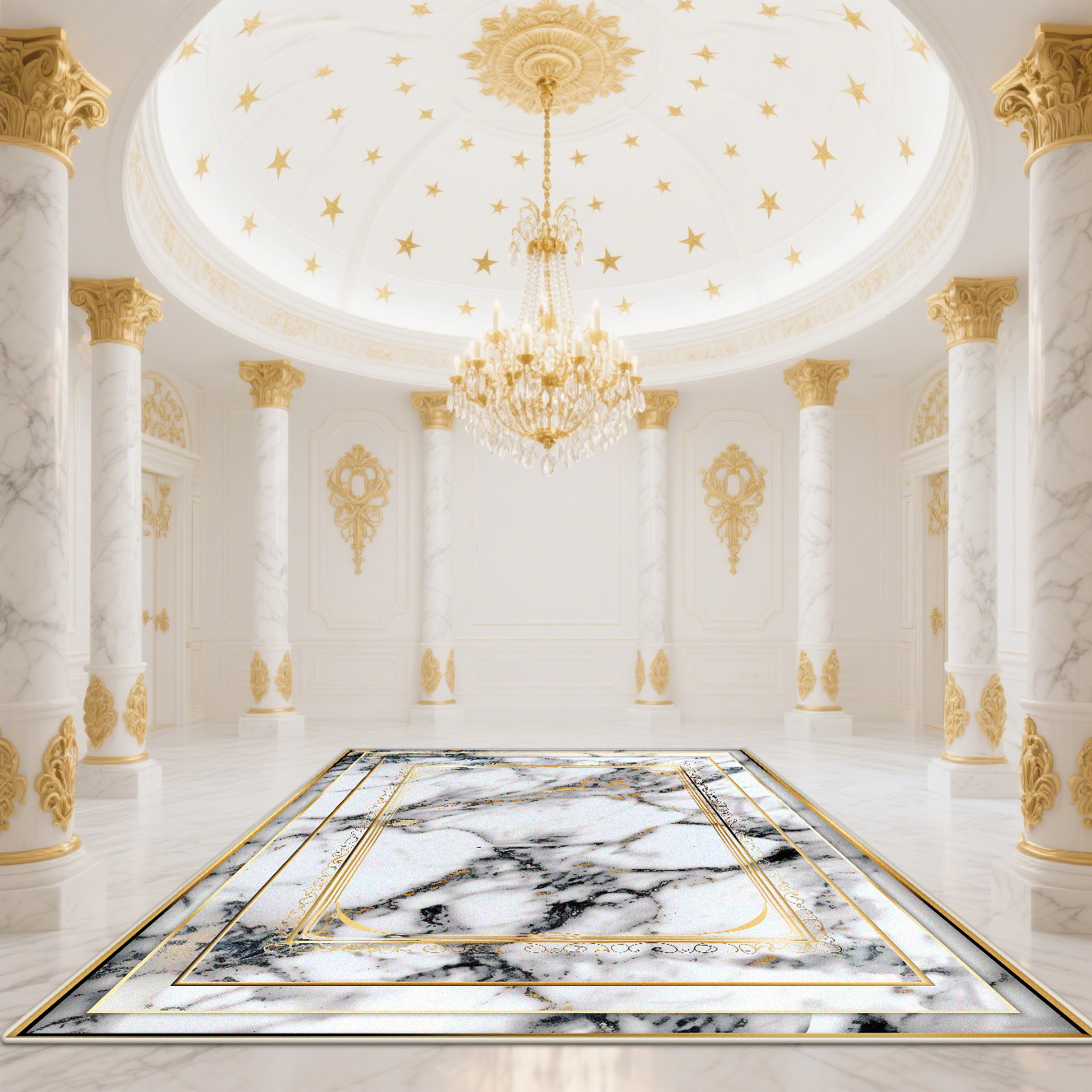 Modern White Gold Marble Patte - Garage Lighting Decor ulasan dan harga