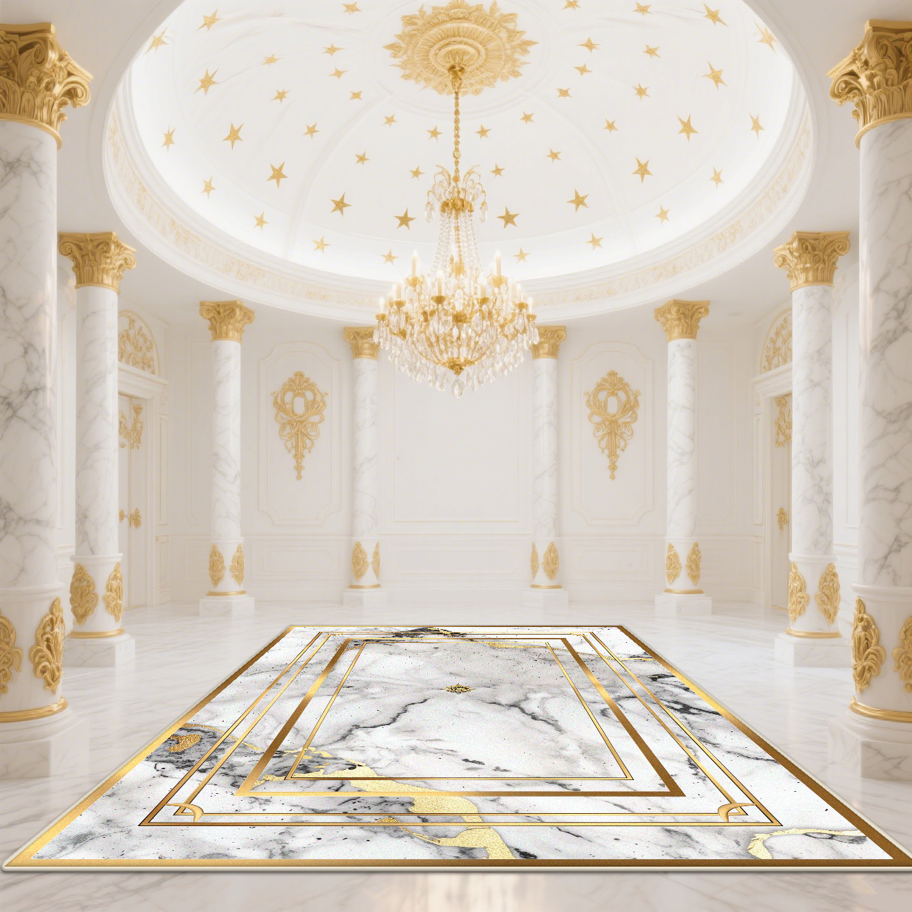 Modern White Gold Marble Patte - Garage Lighting Decor ulasan dan harga