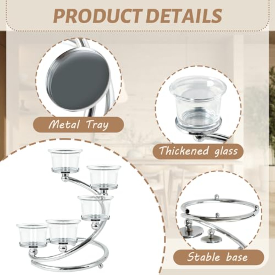 5-Piece Glass Tea Light Candle - Candle Holder Set ulasan dan harga