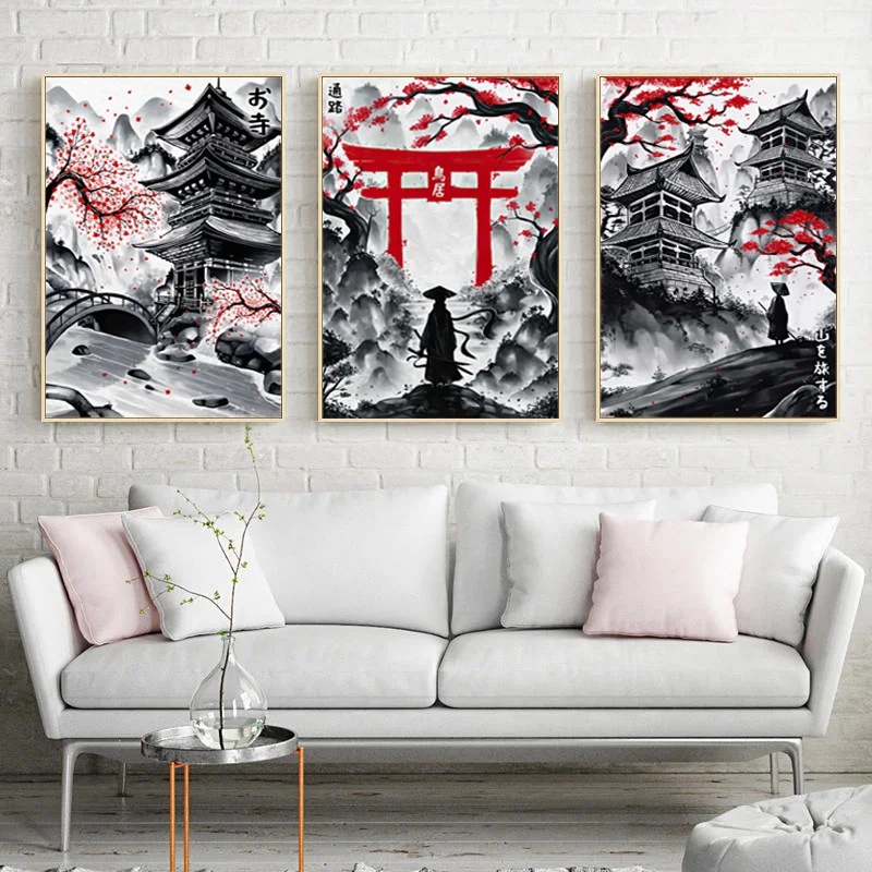 3pcs Frameless Japanese Natura - Lighting Mcqueen Wall Decor ulasan dan harga