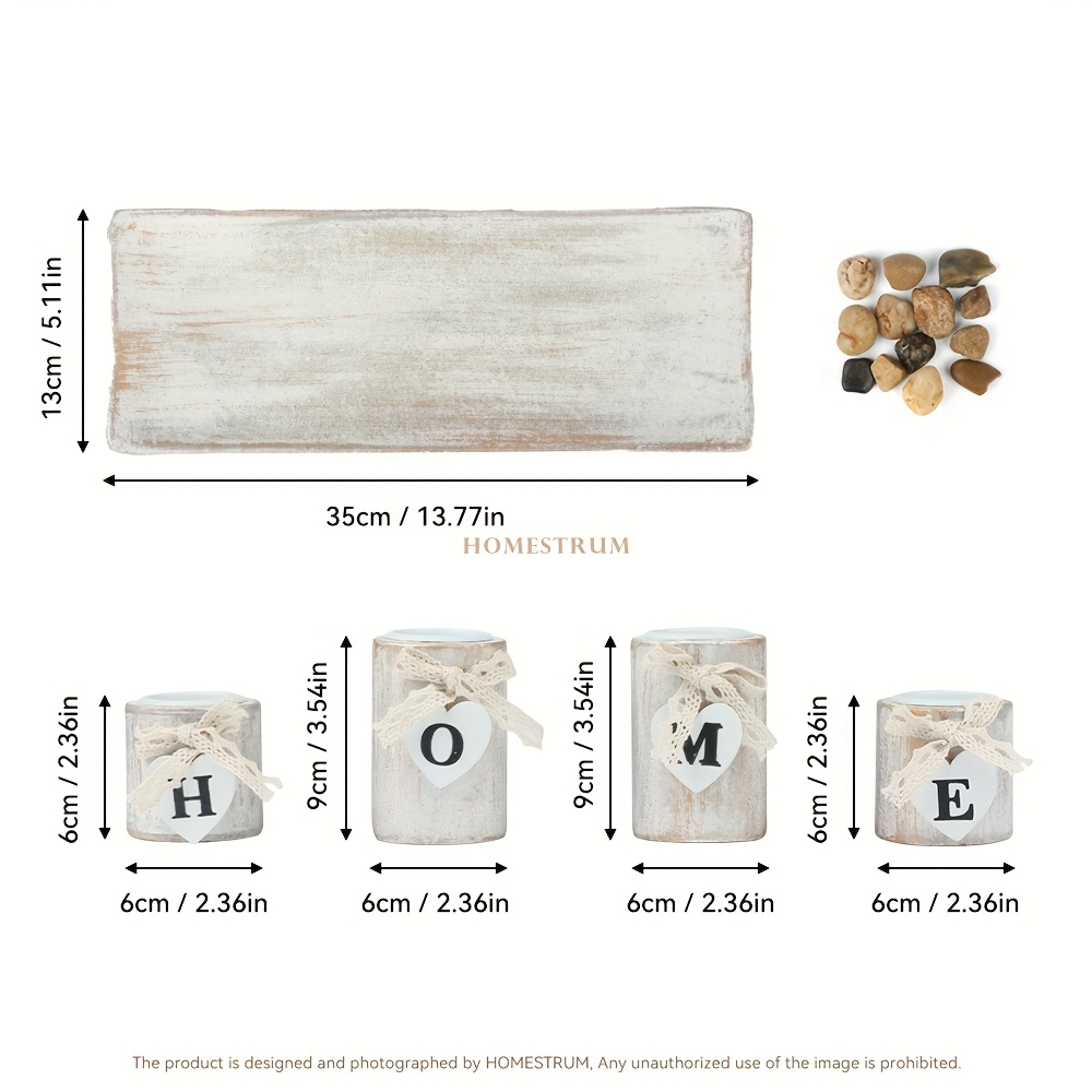 Vintage-Inspired Wooden ' for  - Candle Holder Set ulasan dan harga