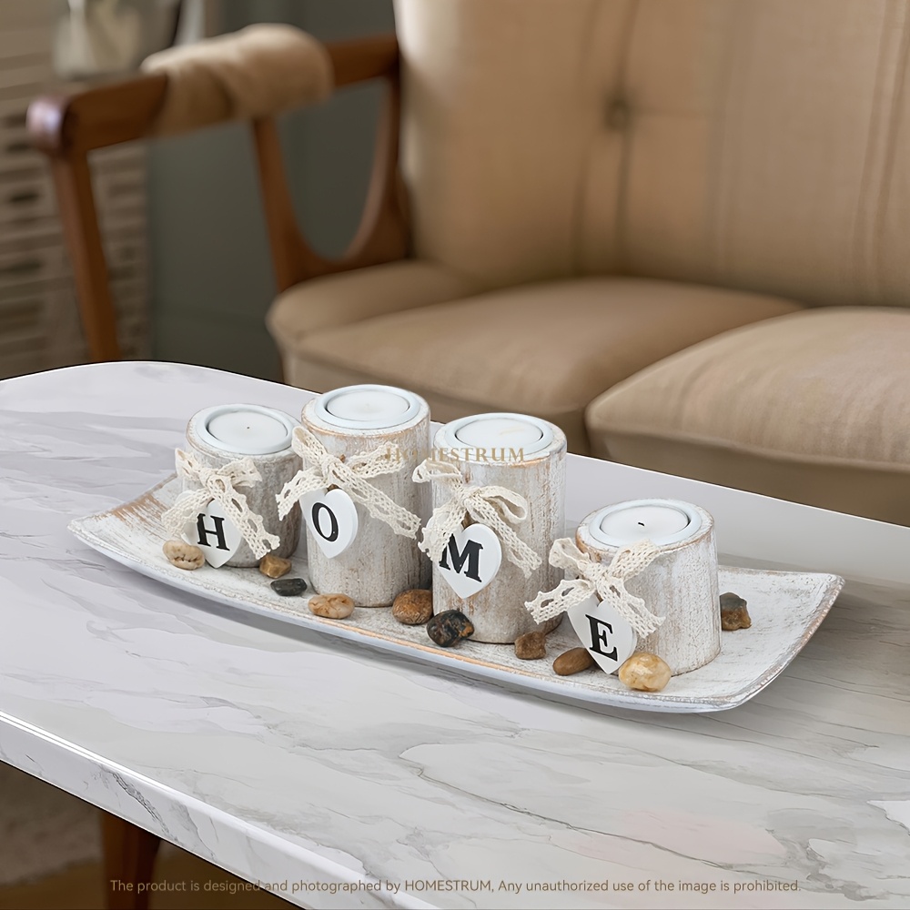 Vintage-Inspired Wooden ' for  - Candle Holder Set ulasan dan harga