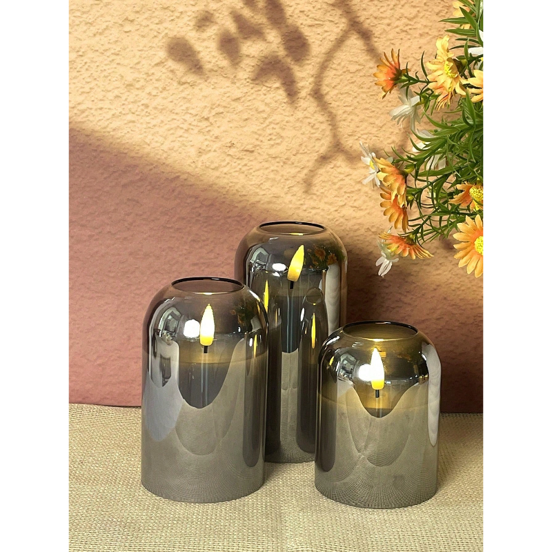 3 Pack Grey Flameless LED Cand - Decor Lighting & Decor Fires Photos ulasan dan harga