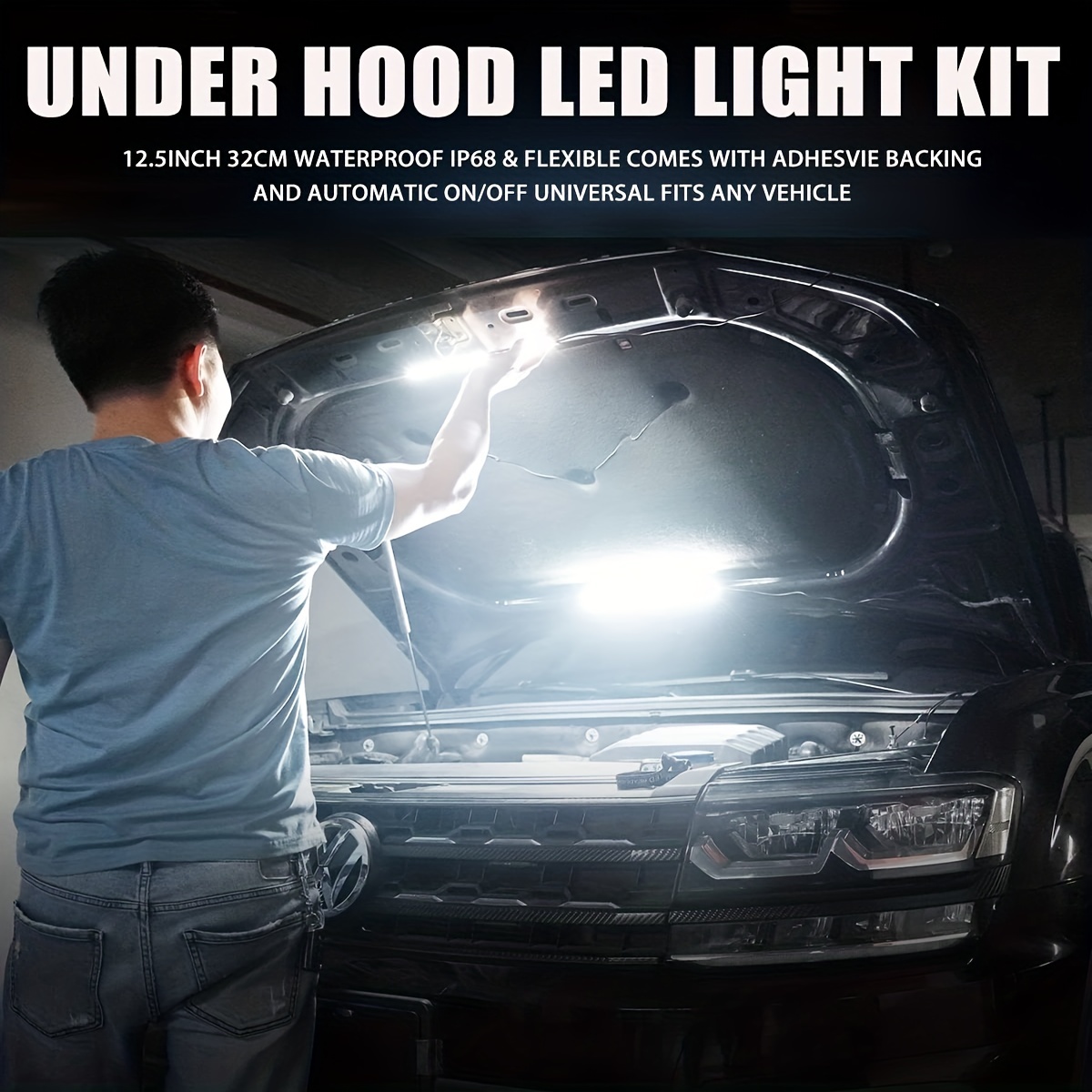 1set LED Car Under Hood Work I - Lighting Bolt Decor ulasan dan harga