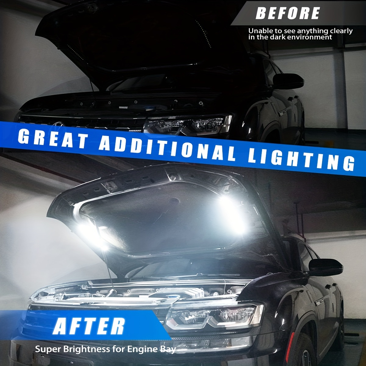 1set LED Car Under Hood Work I - Lighting Bolt Decor ulasan dan harga